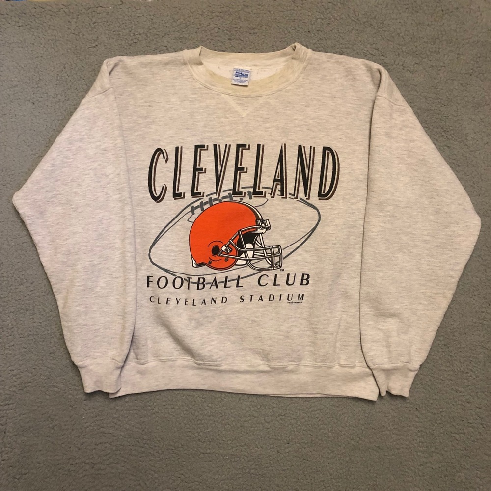 Vtg 1993 Cleveland Football Club Cleveland Stadium Crewneck Sweatshirt Grey L